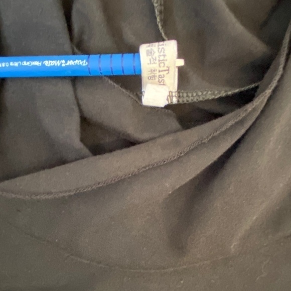 Artistic Taste Cross Neck Hooded Long Sleeve Top with Thumb Holes Sz Med Black - Picture 6 of 7